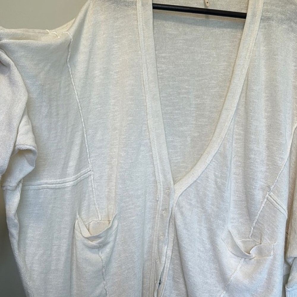 Free People FP Days Like This Ivory Knit Cardigan Sweater in Size Small